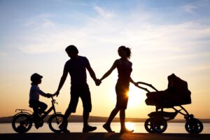 Divorce With Children With Special Needs Considerations - family walking at sunset