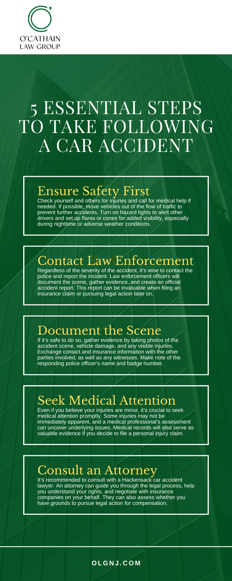 5 Essential Steps To Take Following A Car Accident Infographic